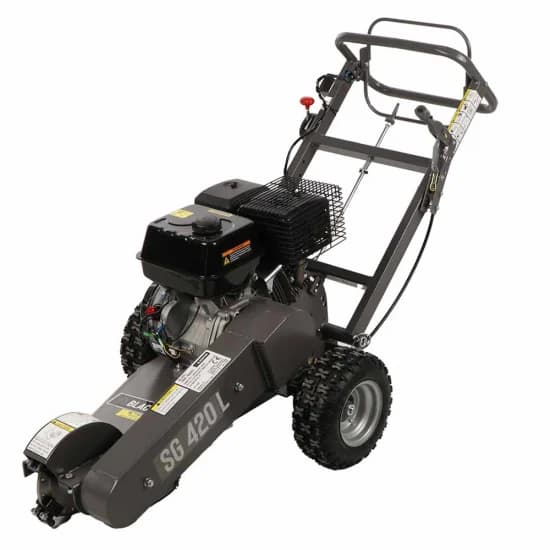 Rogneuse de souche thermique professionnelle en location à Toulouse — Loncin G420F, rotor 200 mm